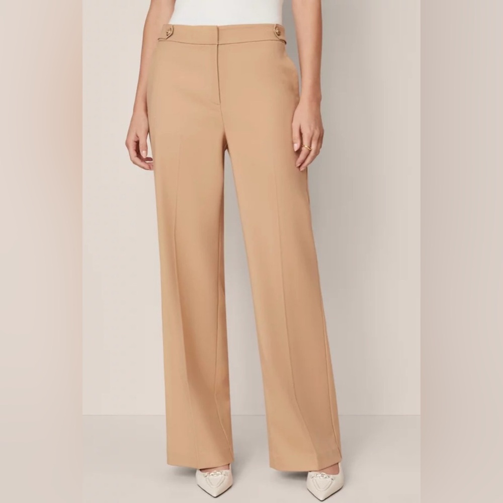 Ann Taylor The Button Pencil Pants Twill Straight Office Timeless Curvy - Picture 2 of 10